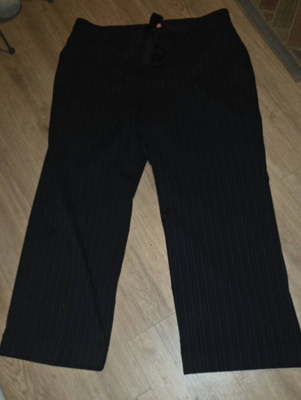 Bandolino Black Wide Leg Pinstripe Pants